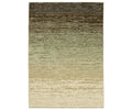 The Oriental Weavers Reed / RE09A Rug in Green/Multi features a rectangular shape with a gradient design that transitions from dark brown at the top through green and beige tones to light cream at the bottom. Crafted from space-dyed polypropylene for long-lasting color, this textured rug displays a subtle, irregular pattern across its surface.