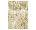 The Oriental Weavers Reed / RE10A Rug in Beige/Multi showcases abstract geometric patterns with intersecting circles and rectangles in shades of beige, cream, and light brown. Crafted from space dyed polypropylene, this modern rug offers a super-soft feel underfoot while adding contemporary style to any room.