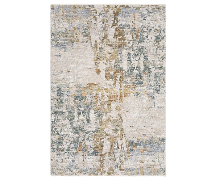 The Oriental Weavers Soho / SOH08 Rug is a rectangular area rug from the Soho Collection, featuring a beige/multi color palette and crafted with space-dyed polyester yarns in muted shades. Its distressed, contemporary look makes it an elegant decor choice for any room.