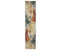 Discover the Oriental Weavers Soleri / SOL01 Rug—a rectangular runner featuring a striking abstract pattern in multi-color hues on a white backdrop. Expertly woven using the Axminster loom for exceptional durability and style, this modern abstract rug is crafted from a premium wool-nylon blend, offering enhanced softness and resilience.