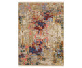 The Oriental Weavers Soleri / SOL06 Rug in Multi features an abstract pattern with shades of beige, gold, red, blue, and hints of green. Woven from a wool and nylon blend on an Axminster loom, this modern rug showcases a distressed artistic look that adds unique character to any space.