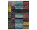 The Oriental Weavers Strada / STR04 Rug is a rectangular, machine-woven nylon rug showcasing an Art Deco-inspired abstract geometric pattern in a mix of colors. Featuring overlapping rectangles and lines in shades of blue, yellow, red, and purple, this multi-colored piece is perfect for bringing bold style to any modern space.