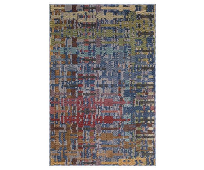 Experience the vibrant energy of modern abstract design with the Oriental Weavers Tisdell / TIS03 Rug. This durable rectangular area rug showcases a multicolored, woven grid-like pattern in shades of blue, red, green, yellow, and brown. Expertly crafted from space-dyed polyester, it offers both striking visual appeal and lasting quality for your space.