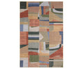 The Oriental Weavers Tisdell / TIS09 Rug is a rectangular, space-dyed polyester rug in a multi-color palette featuring muted shades of red, green, blue, yellow, and beige. Showcasing an abstract patchwork design with geometric shapes and overlapping lines, this modern and durable rug is a stylish accent for any room.
