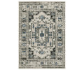 The Oriental Weavers Torrey / 5561H Rug is a rectangular piece from the Torrey Collection, showcasing a traditional ornate pattern in multi-colored shades on a light background. Its design features symmetrical, intricate details, abstract motifs, and a central medallion for a timeless aesthetic with subtle layered texture.