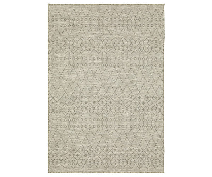 The Oriental Weavers Tortuga / TR04A Rug in Beige/Multi is an easy-care, power-loomed rug crafted from durable polypropylene. Featuring a subtle geometric pattern of diamonds, zigzags, and dots in gently contrasting tones, this globally inspired piece boasts a symmetrical design that extends across the entire surface.