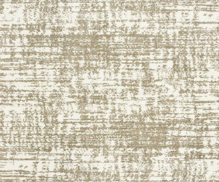 The Oriental Weavers Verona / 1803J Rug features a cream and beige abstract pattern with intersecting, irregular lines and a textured, distressed appearance. This modern rug offers a soft, woven look in a neutral palette and is crafted from premium polyester microfiber for lasting comfort and style.