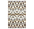 Oriental Weavers Verona / 4D Rug in Beige/Multi features a rectangular shape with a zigzag chevron pattern in earthy tones. Made from soft polyester microfiber, this rug displays a vertically repeating design for a modern and dynamic appearance.