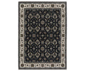 Introducing the Oriental Weavers Vivian / VI03A Rug: Featuring a multi-colored palette with a black background, intricate beige and brown floral patterns, and a wide cream border adorned with coordinating designs, this elegant rug draws inspiration from classic Persian motifs. Crafted from soft microfiber polyester, it brings timeless sophistication and traditional charm to any space.