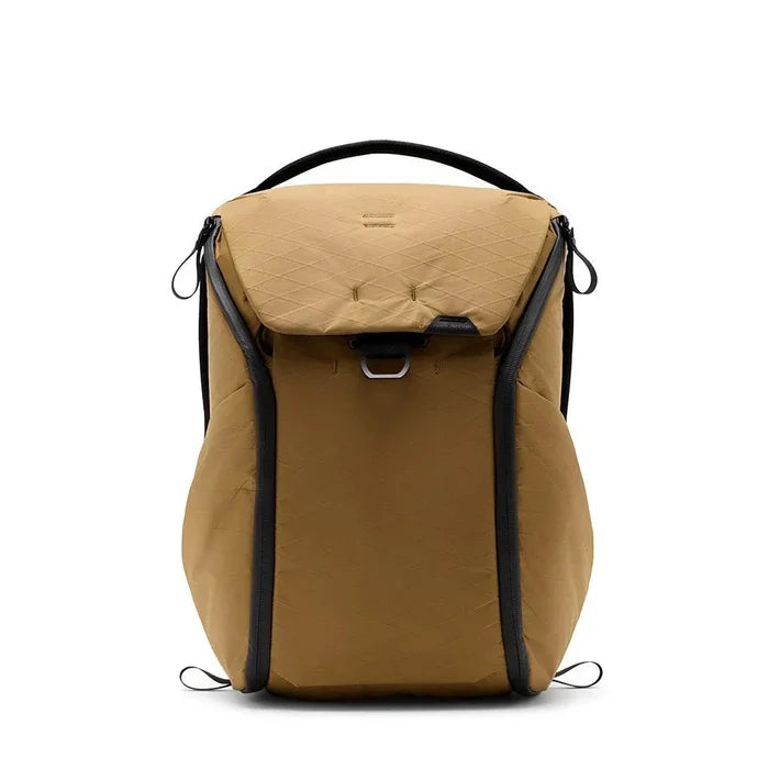 Peak Design Everyday Backpack v2 20L tan with weatherproof recycled shell and MagLatch top access
