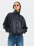 Phantom Funnel Neck Jacket in Black