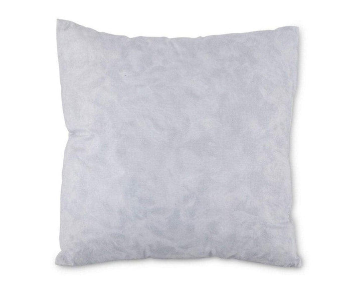 An 18 x 18 white Pillow Insert featuring a slightly textured cotton shell fabric surface, displayed against a white background.