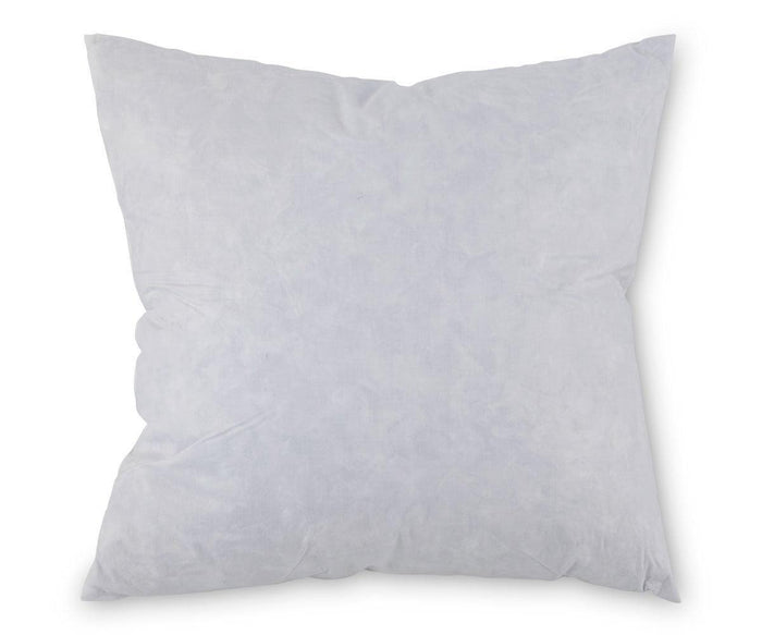 The Pillow Insert 20 x 20 in white is displayed against a plain white background. This pillow insert appears fluffy and comfortable, with slightly uneven edges and a soft, velvety texture.