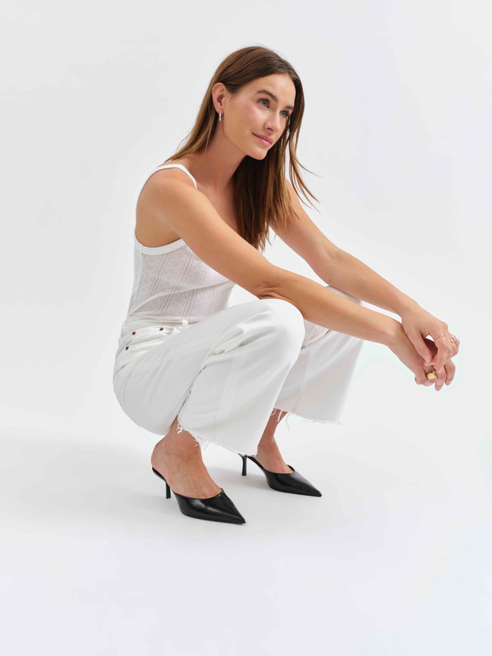 Pleaser High Rise Wide Ankle in Lamb