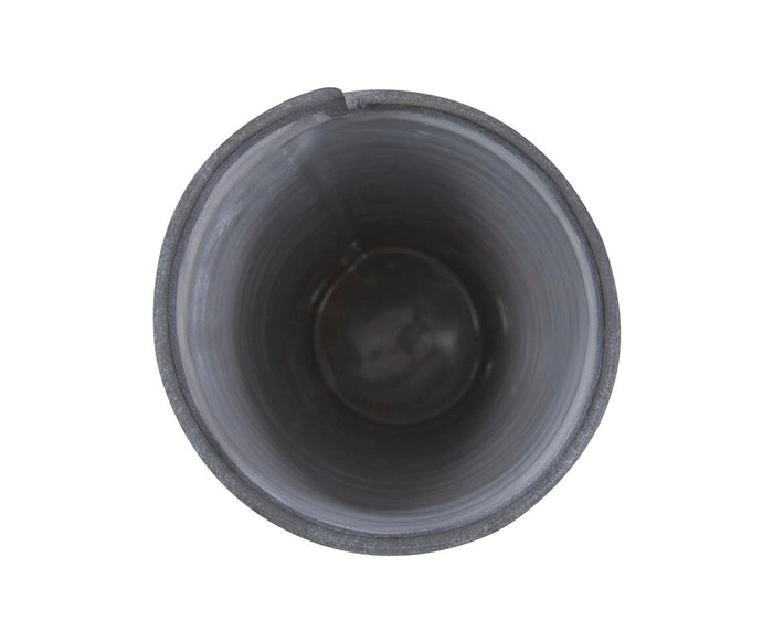 Top-down view of an empty Rolled Two Tone Vase, highlighting its cylindrical shape, circular opening, and smooth inner surface.