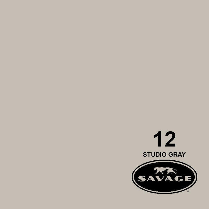 Savage 86"x12 Yards Seamless Paper Background - Studio Grey