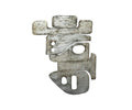Sculpted Cairn Art I in Grey/Multi showcases a textured metallic finish with geometric cutouts and elegantly curved forms, arranged vertically against a crisp white background—an ideal piece of wall art for those looking to infuse their mid-century decor with the modern appeal of sculpted cairn-inspired design.