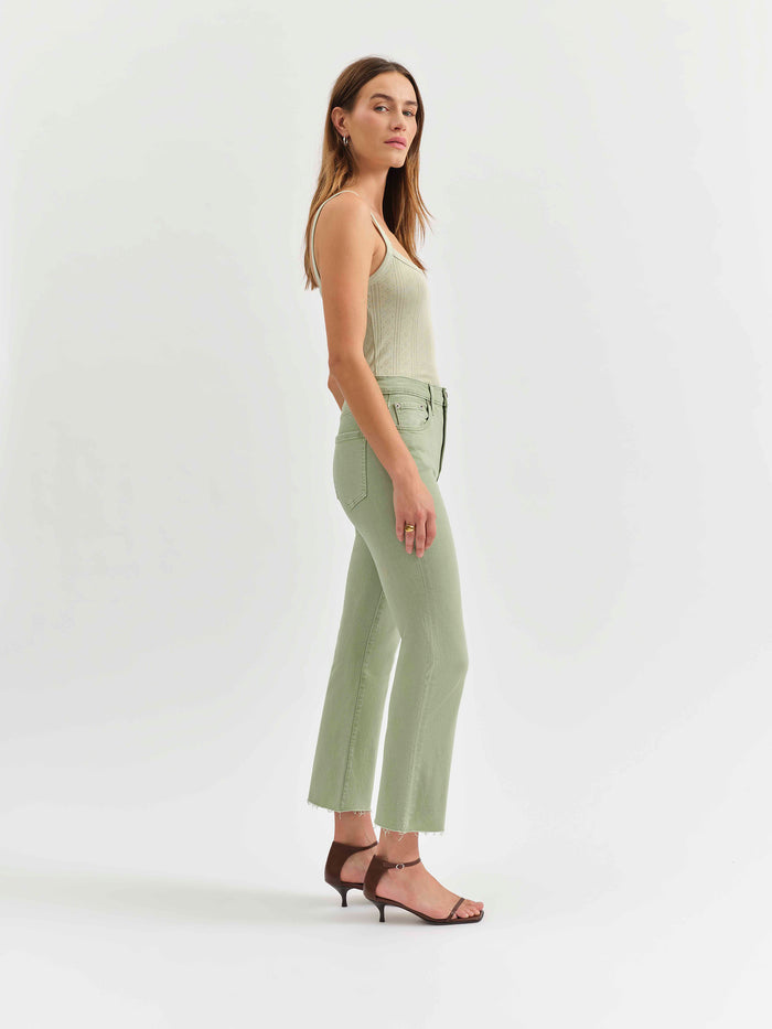 Shy Girl Crop Flare in Pistachio
