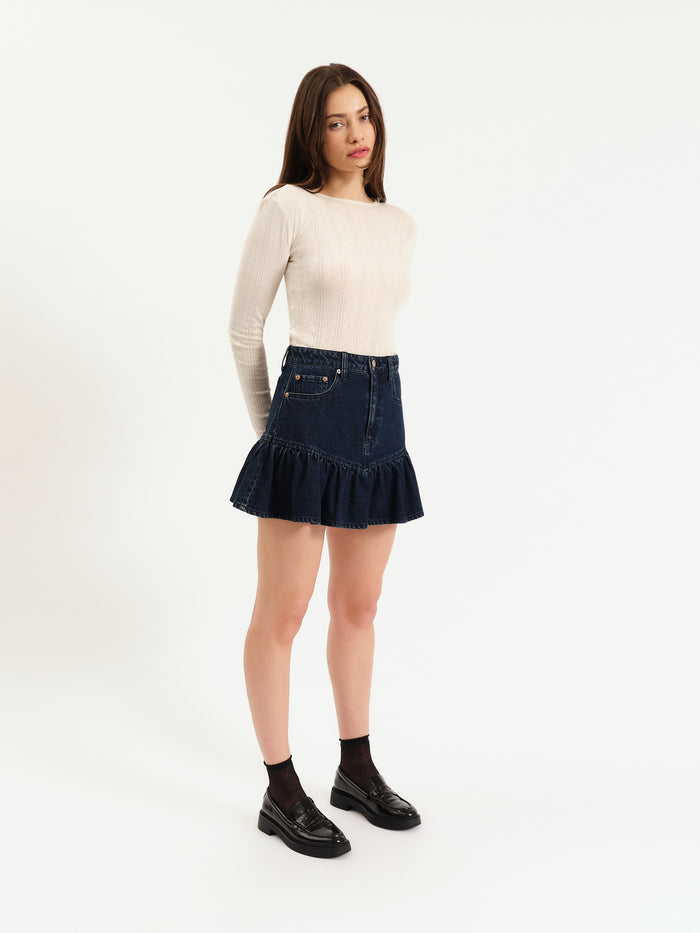 Smooch Skirt in Moonlight Rinse