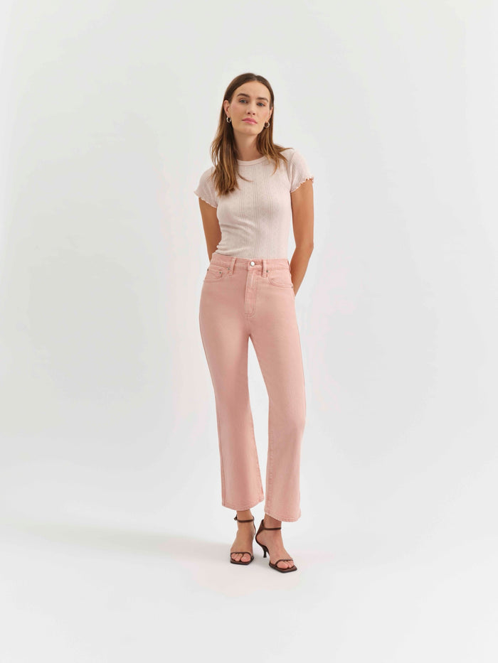 Soho High Rise Ankle Flare in Rosewater
