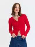 Stargazer Pointelle Cardigan - Cherry Bomb