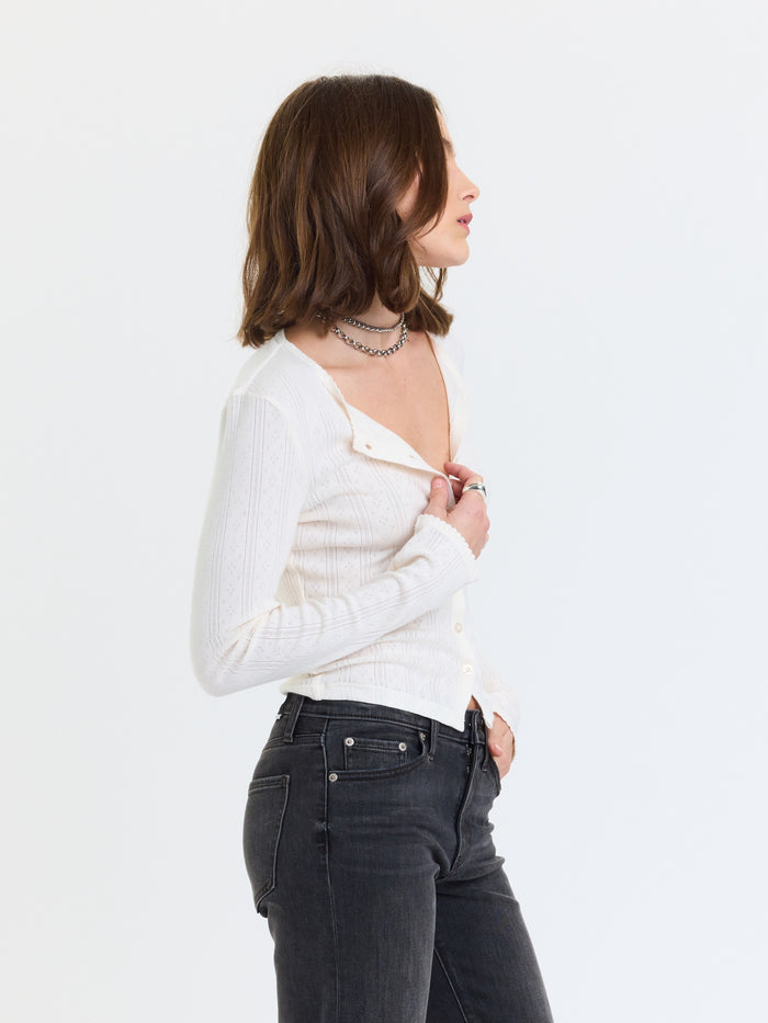 Stargazer Pointelle Cardigan - Cloud Dancer