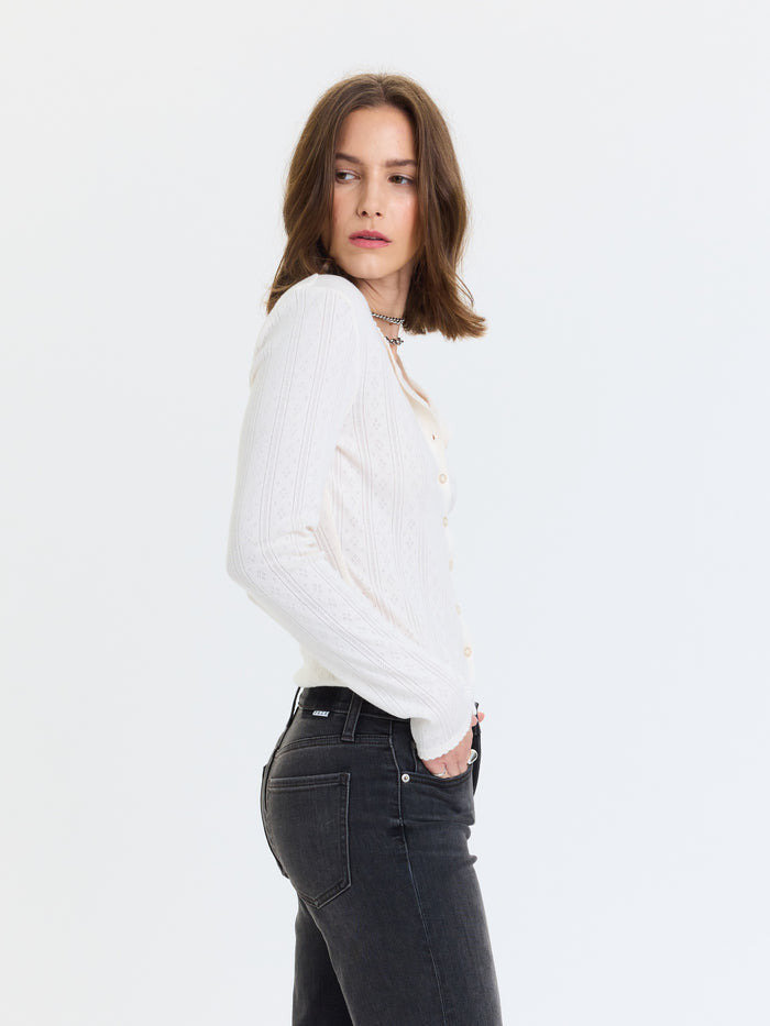 Stargazer Pointelle Cardigan - Cloud Dancer