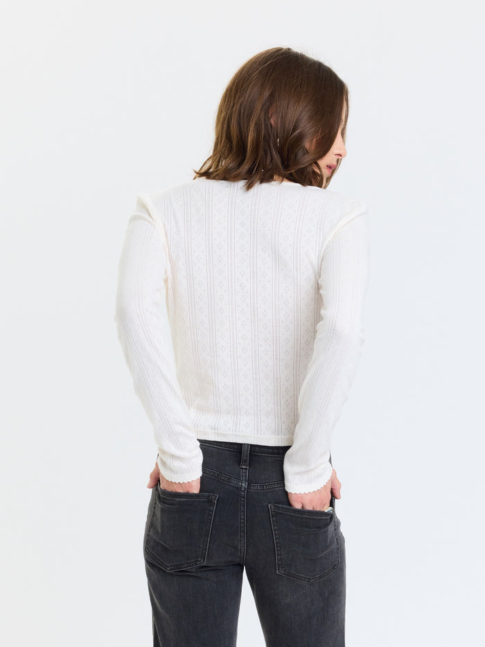 Stargazer Pointelle Cardigan - Cloud Dancer