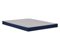 The Stearns & Foster® Low Profile Foundation features a rectangular upholstered design with a white top surface and dark blue sides, displayed against a plain white background. This solid surface foundation provides sturdy mattress support for a restful night’s sleep.