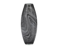 The Stormy Swirl Vase is a tall, oval-shaped piece in black/multi with a striking marbled pattern and a small circular opening at the top, displayed against a white background.