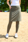 Sublime Ankle Length Nylon Athletic Skirt - Ash Green