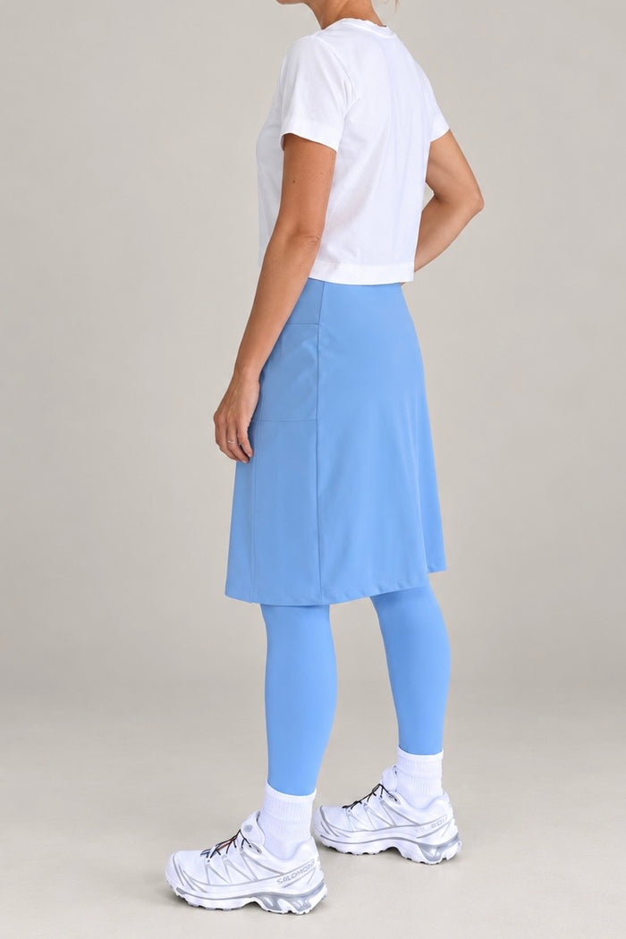 Sublime Ankle Length Nylon Athletic Skirt - Coastal Blue