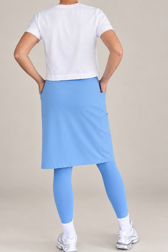 Sublime Ankle Length Nylon Athletic Skirt - Coastal Blue