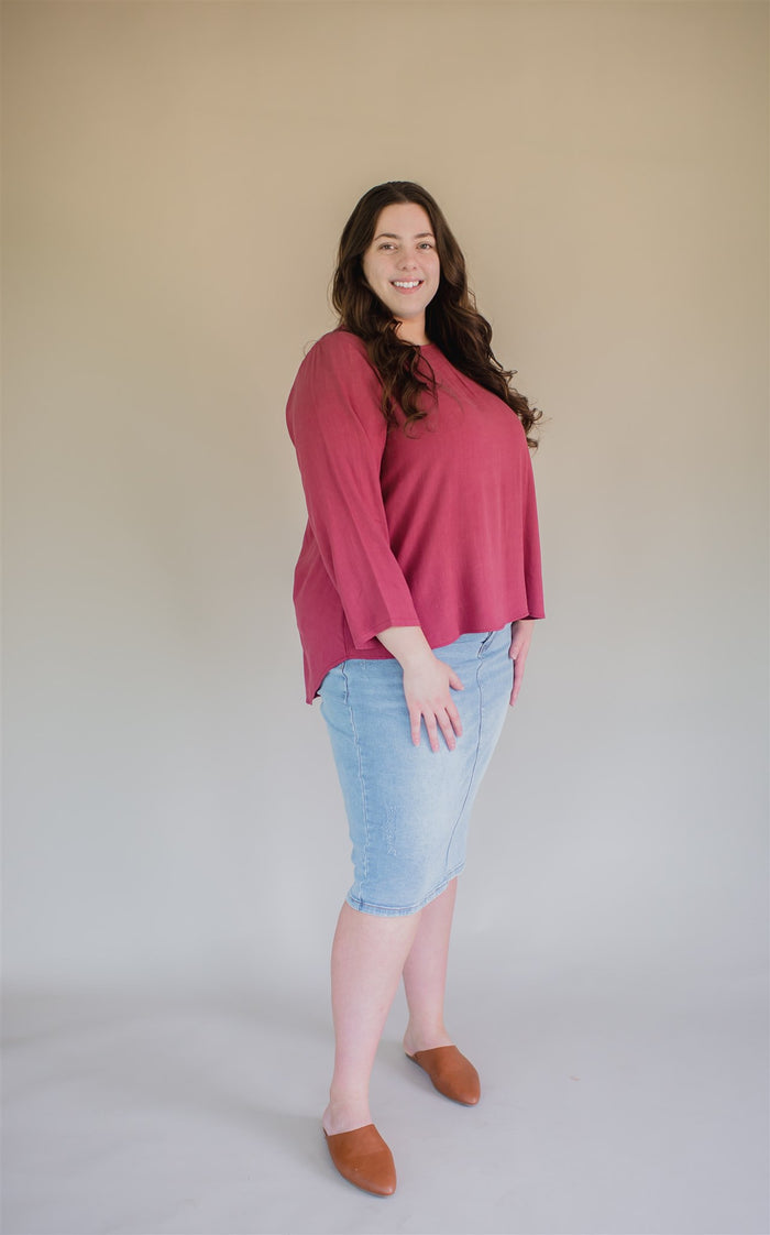 Sublime Linen Blend Top - Dusty Rose - Final Sale