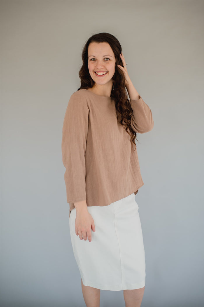 Sublime Linen Blend Top - Neutral - Final Sale