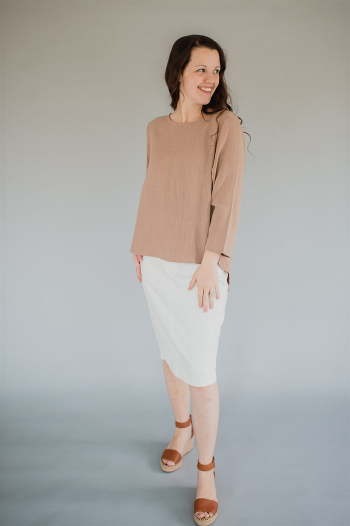 Sublime Linen Blend Top - Neutral - Final Sale