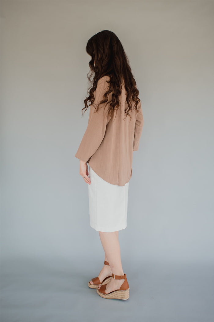 Sublime Linen Blend Top - Neutral - Final Sale