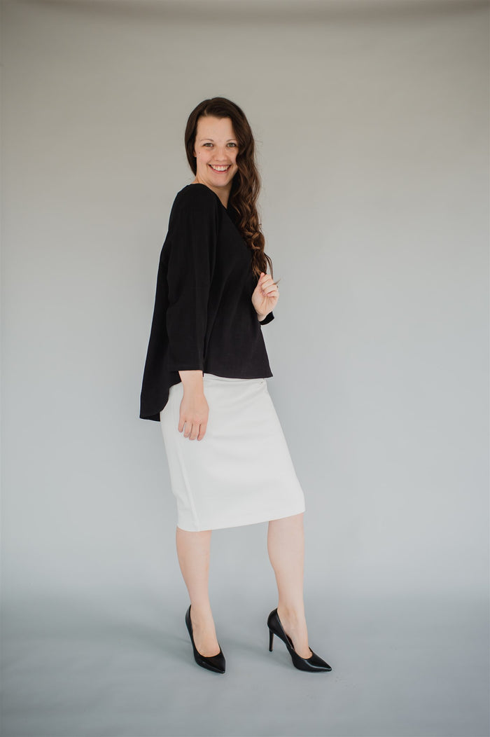 Sublime Linen Blend Top - Noir - Final Sale