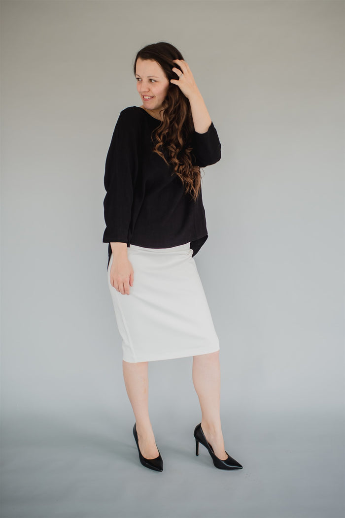 Sublime Linen Blend Top - Noir - Final Sale