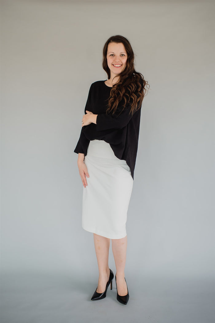 Sublime Linen Blend Top - Noir - Final Sale