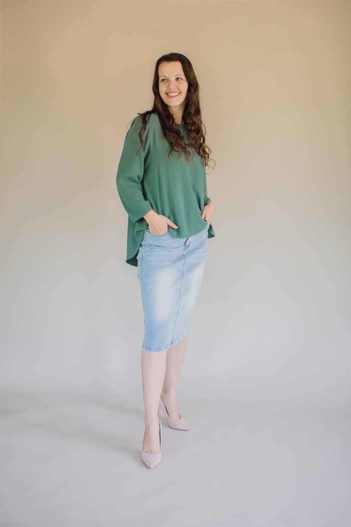 Sublime Linen Blend Top - Sage - Final Sale