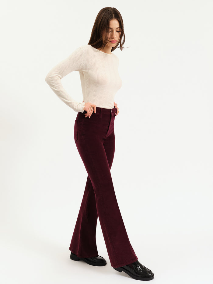 Sunset Flare High Rise Leg in Fig Cord