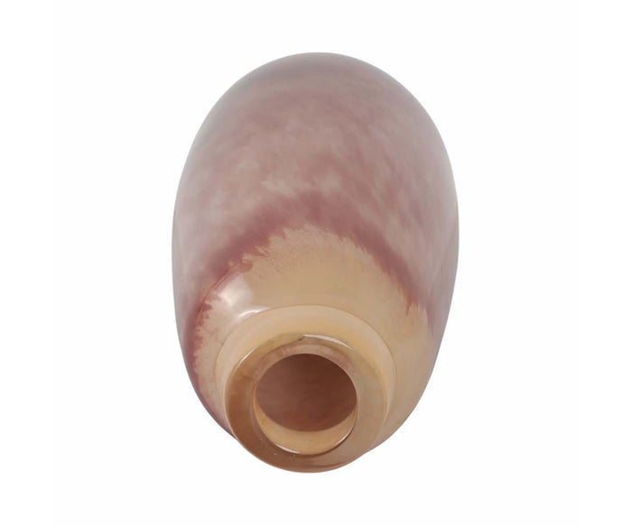 Introducing the Sunset Rose Vase, a ceramic piece designed with a wide opening and a smooth gradient finish that blends light brown and pinkish tones—an ideal choice for infusing any space with romantic charm.