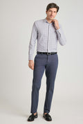 Tech Button Down Shirt - navy chocolate plaid