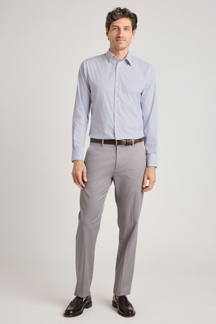 Tech Button Down Shirt - blue howland plaid
