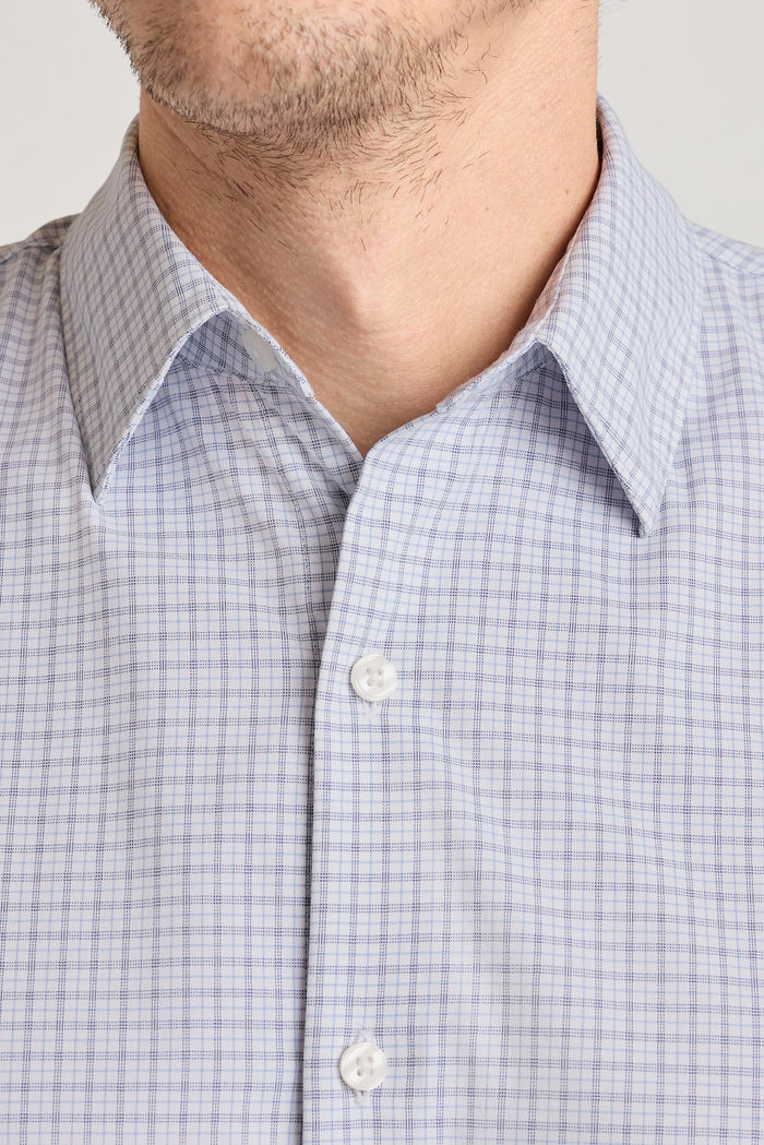 Tech Button Down Shirt - blue howland plaid