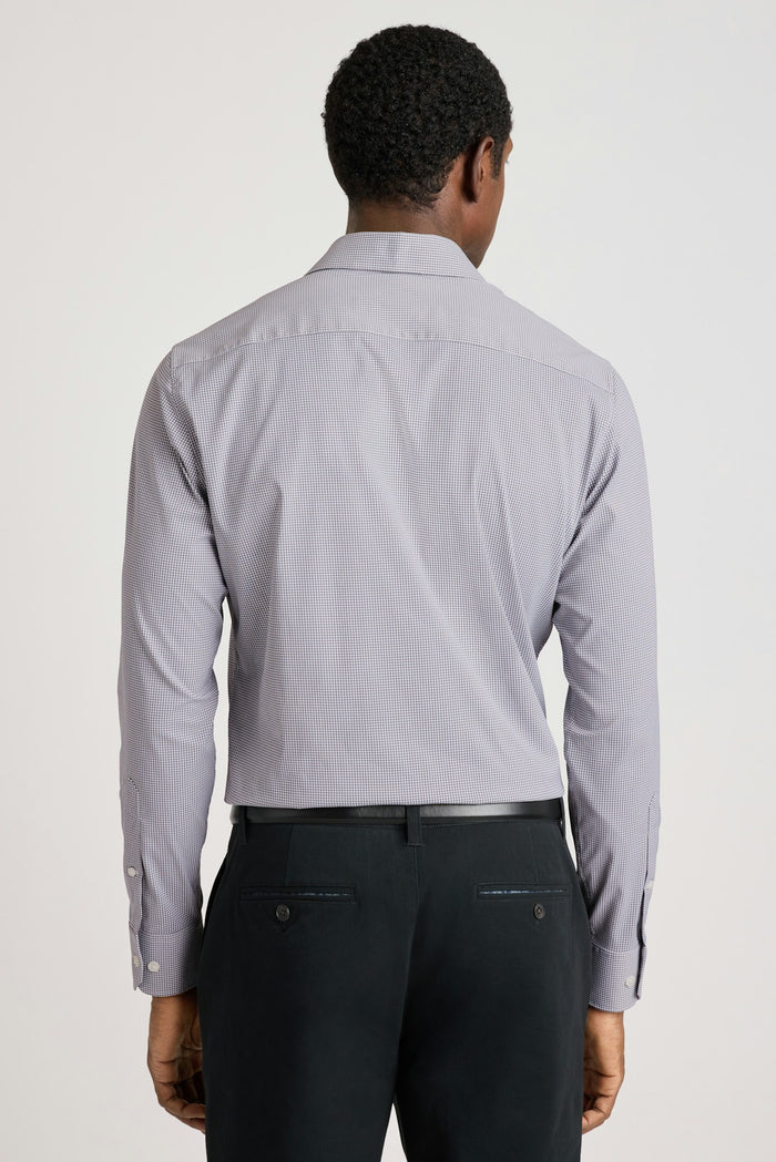 Tech Button Down Shirt - grey micro check