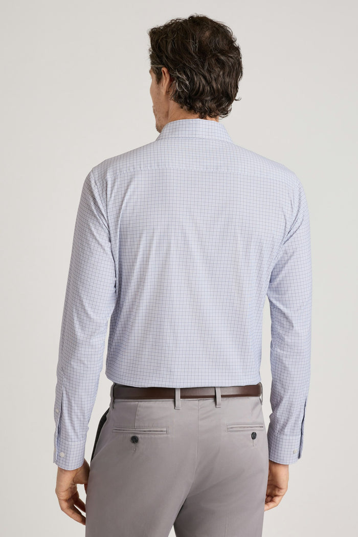 Tech Button Down Shirt - blue howland plaid