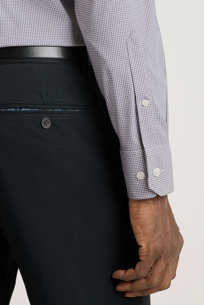 Tech Button Down Shirt - grey micro check