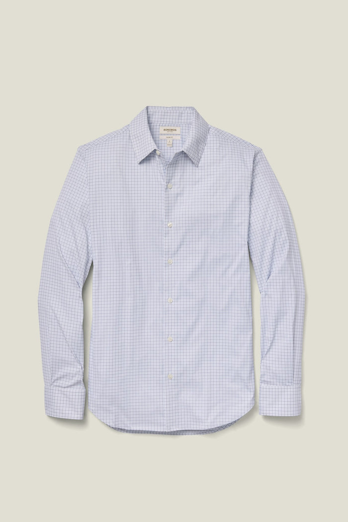 Tech Button Down Shirt - blue howland plaid